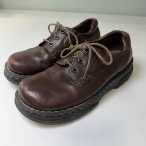 Earth Shoe Halley Brown Leather Chunky Oxford Comfort Shoes Womens 6